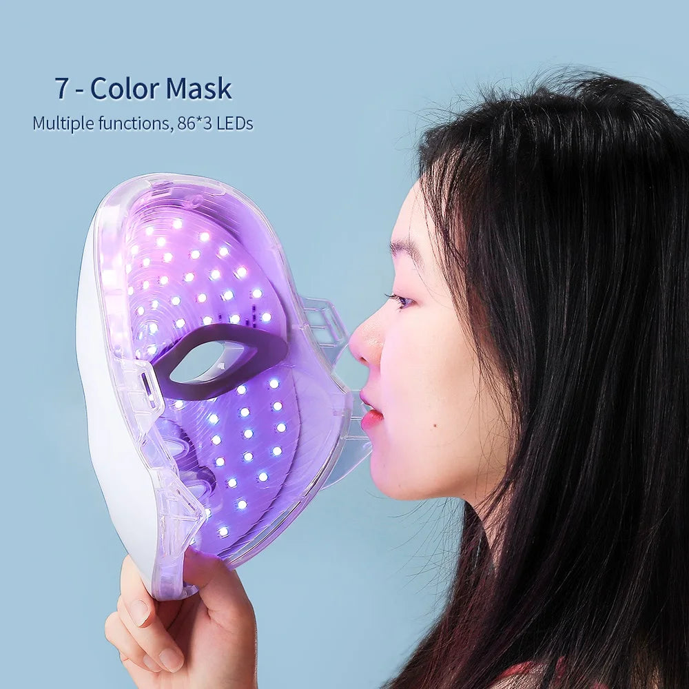 7-Color LED Face & Neck Mask – Skin Rejuvenation, Anti-Aging, Acne Removal & Collagen Boost