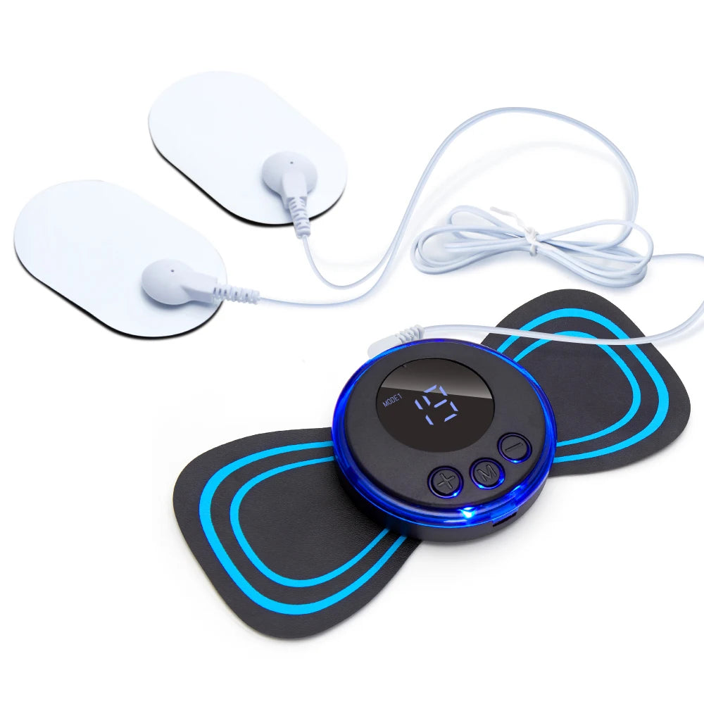 Rechargeable EMS Pulse Massager with Magnetic Therapy – 8 Modes, 19 Levels, Digital Display & Remote Control