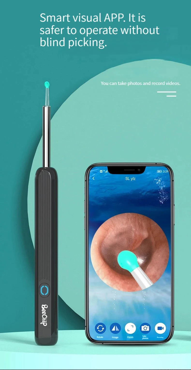 Wireless WiFi Ear Pick Otoscope Camera Borescope Luminous Ear Wax Cleaning Teeth Oral Inspection Health Care Ear Cleaner